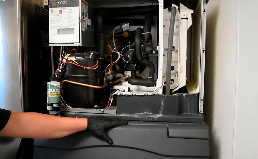 Inspección de los componentes eléctricos de una máquina de hielo